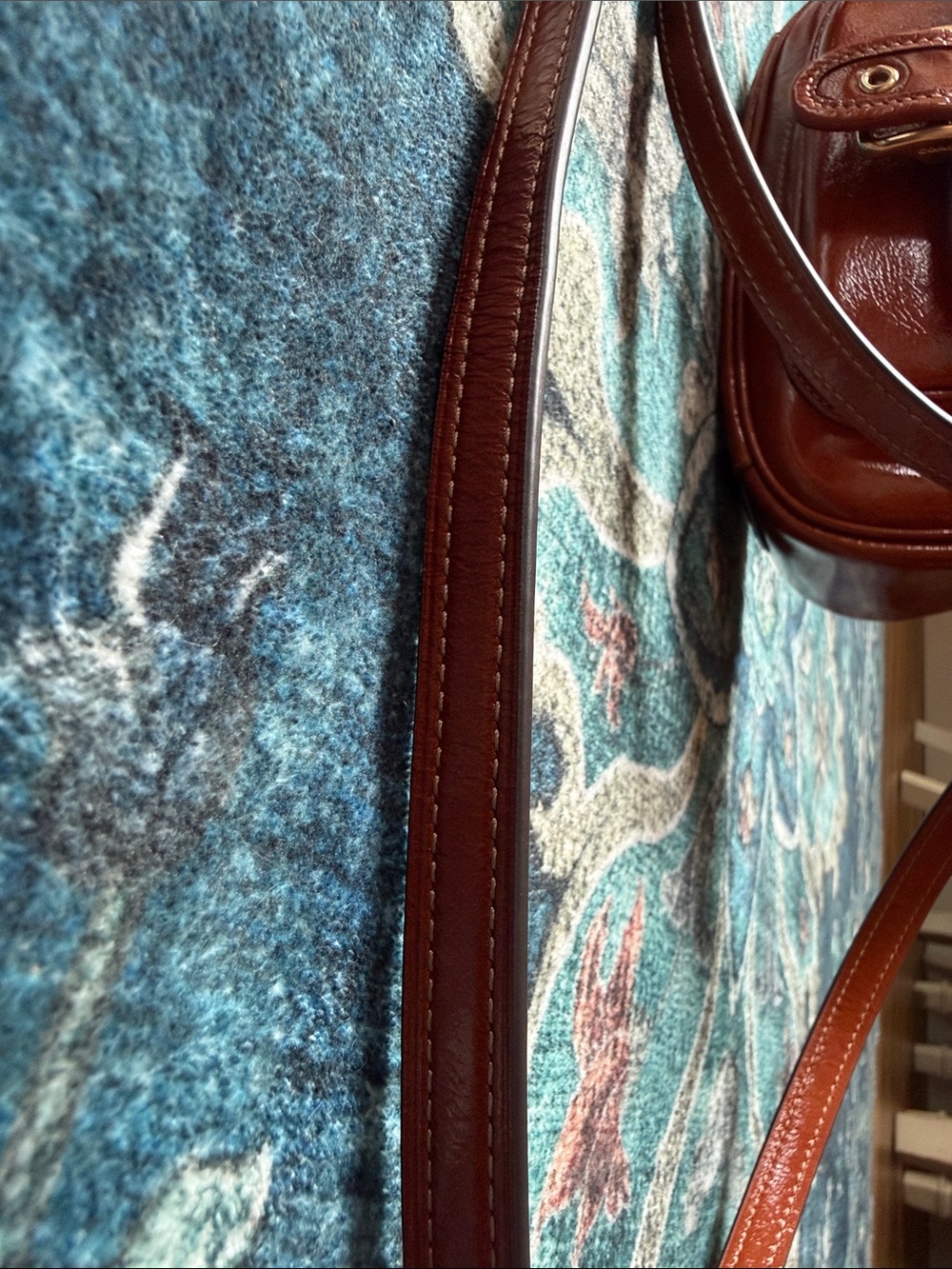 Women's coach cinnamon Leather Crossbody Bag with Front Buckle Pocket - Picture 14 of 16